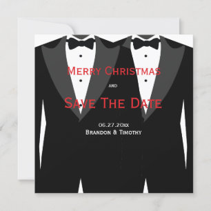 Custom Gay Wedding Save The Date Christmas Cards