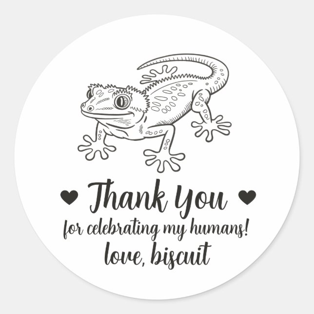 Custom Gecko Wedding Favour Stickers (Front)