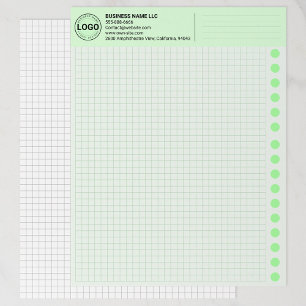 Custom Geen Graph Paper Sheets with Corporate Logo