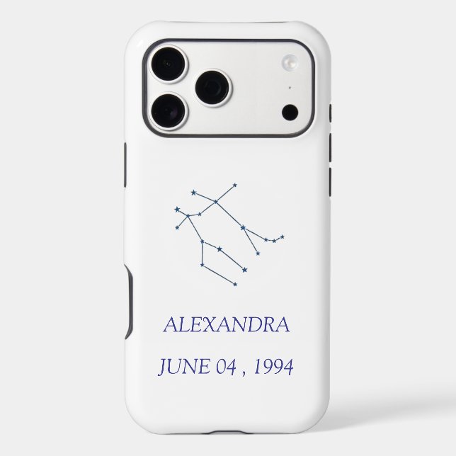 Custom Gemini Constellation iPhone Case - Personal (Back)