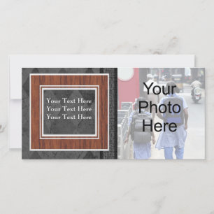 Custom General or Family Black Argyle Photo Card