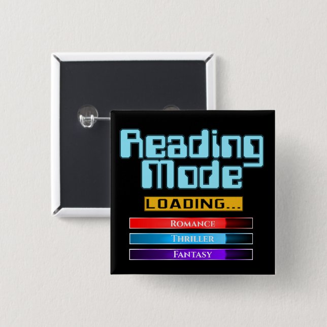 Custom Genre Reading Mode 2 Inch Square Button (Front & Back)