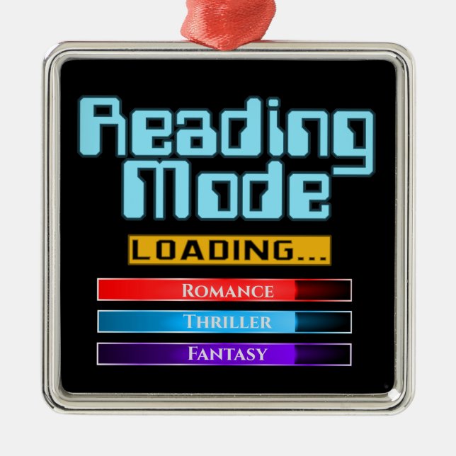 Custom Genre Reading Mode Metal Ornament (Front)