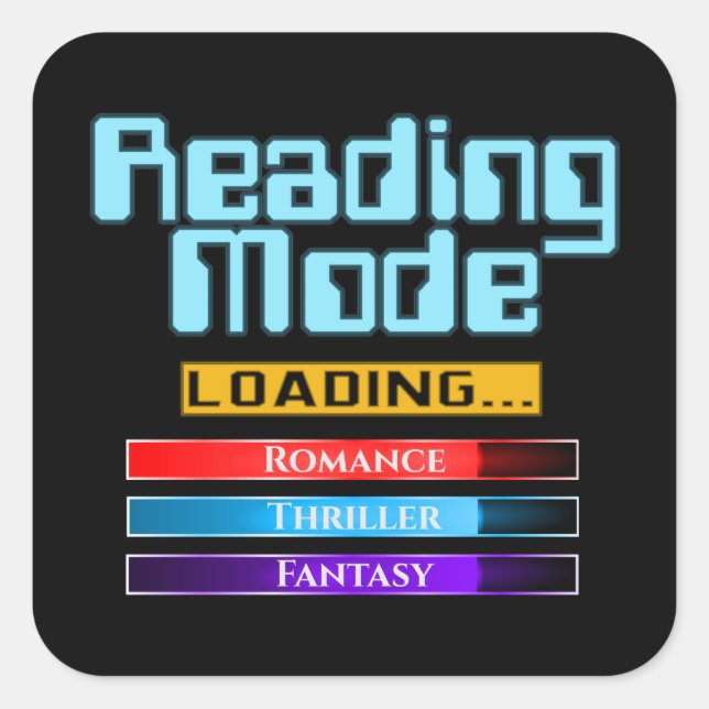 Custom Genre Reading Mode Square Sticker (Front)