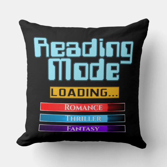 Custom Genre Reading Mode Throw Pillow (Front)