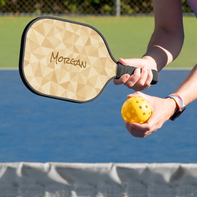 Custom Geometric Neutral Pickleball Paddle (Insitu)