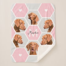 Custom Geometric Photo Collage Pet Monogram Pink