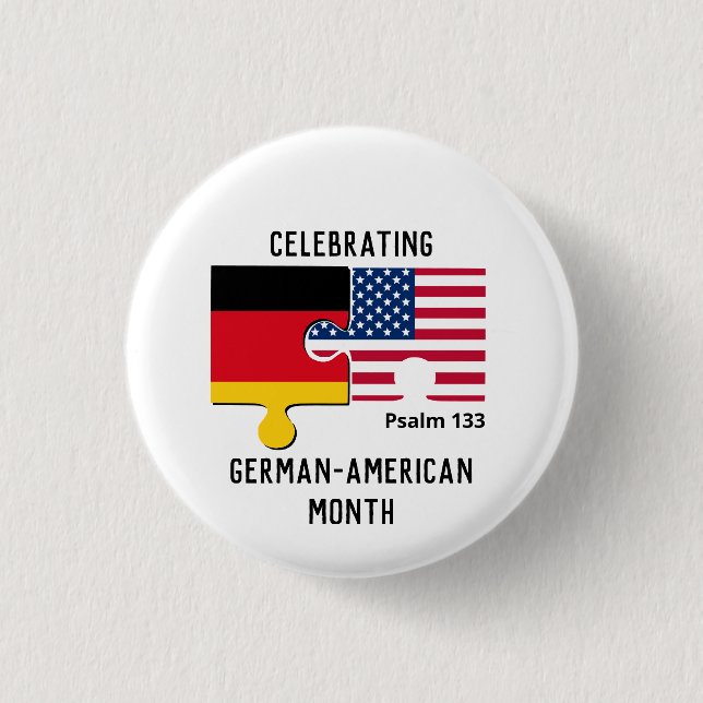 Custom GERMAN AMERICAN Flag 1 Inch Round Button (Front)