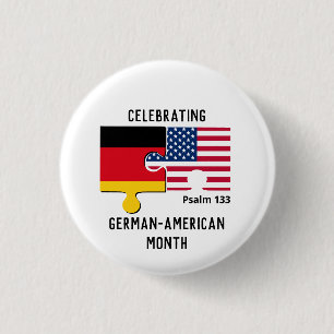 Custom GERMAN AMERICAN Flag 1 Inch Round Button