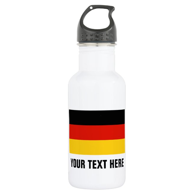 Custom German flag water bottles for Germany (Front)