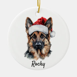 Custom German Shepherd Dog Ceramic Ornament