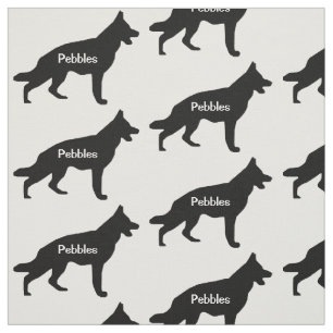 Custom German Shepherd Dog Silhouette Fabric