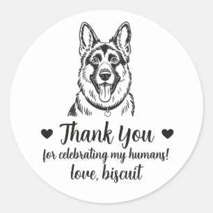 Custom German Shepherd Dog Wedding Favour Stickers