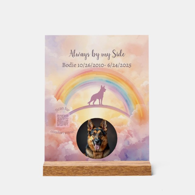Custom German Shepherd Memorial Acrylic Sign (Front)