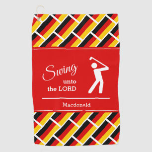 Custom GERMANY Christian Swing Unto The Lord Golf Towel