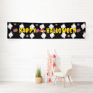 Custom Ghosts Pumpkin Banner Halloween Decor