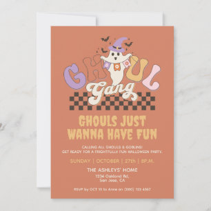 Custom Ghoul Gang Halloween Party Bach Party Group Invitation