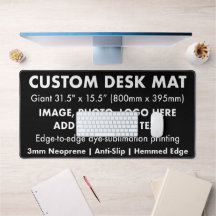 Custom Giant 31.5" Desk Mat Protector Pad - Black