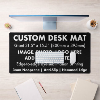 Custom Giant 31.5" Desk Mat Protector Pad - Black
