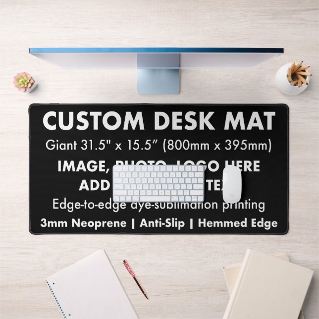 Custom Giant 31.5" Desk Mat Protector Pad - Black (Office 1)