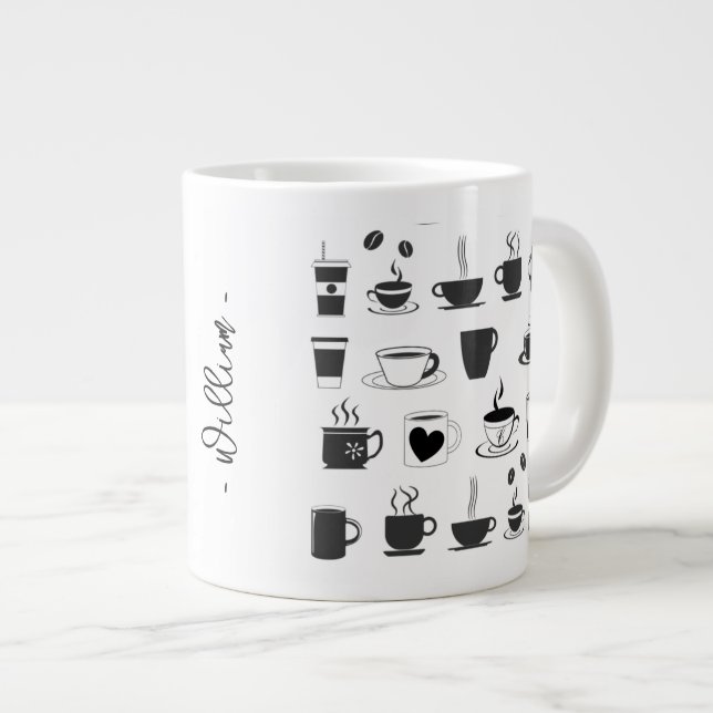 Custom Giant Coffee Mug for Name Cup Lovers (Front Right)