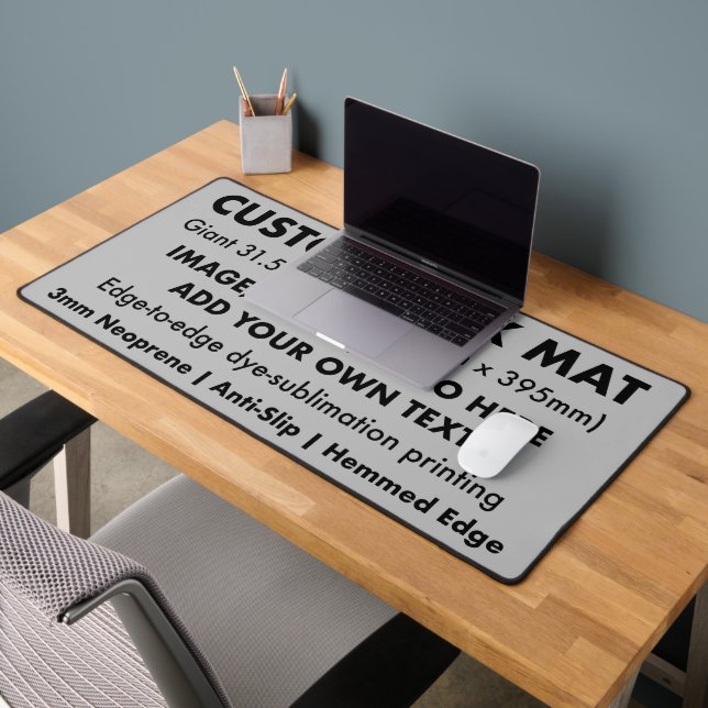 Custom Giant Office Desk Mat - Magnesium Grey (Office 2)