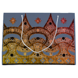 CUSTOM GIFT BAG WITH CHINESE PATTERN BLUE AND GOLD