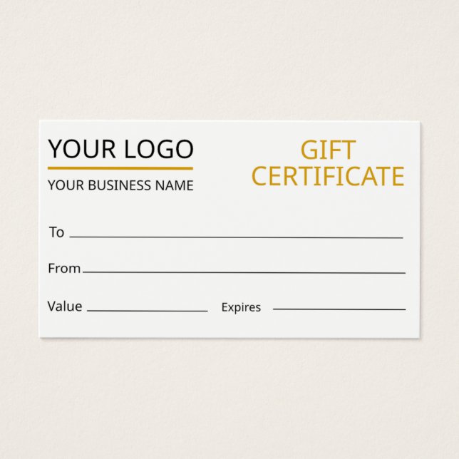 Custom Gift Certificate Template (Front)