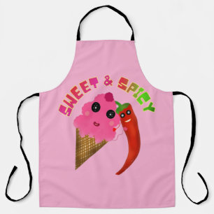 Custom gift Cute Ice Cream and Chili Pepper  Apron