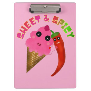 Custom gift Cute Ice Cream and Chili Pepper  Clipboard
