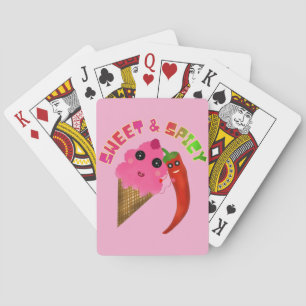 Custom gift Cute Ice Cream and Chili Pepper Playing Cards