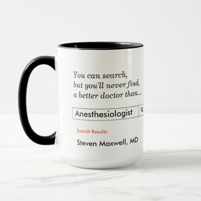 Custom Gift for Anesthesiologist Mug (Left)