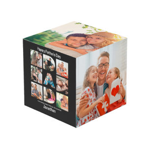 Custom Gift for Dad Fathers Day 13 Photo Collage Cube