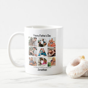 Custom Gift for Dad Fathers Day 9 Photo Collage Coffee Mug