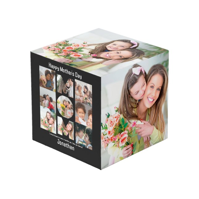 Custom Gift for Mom Mothers Day 13 Photo Collage Cube (Front Angled)