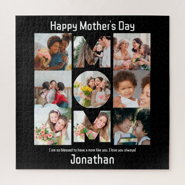 Custom Gift for Mom Mothers Day 9 Photo Collage Jigsaw Puzzle (Vertical)