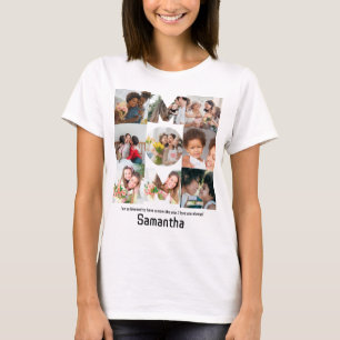 Custom Gift for Mom Mothers Day 9 Photo Collage T-Shirt