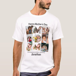 Custom Gift for Mom Mothers Day 9 Photo Collage T-Shirt