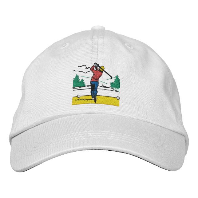 Custom Gift Swinging Golfer on Classic Embroidered Hat (Front)