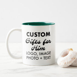 Custom Gifts for Him Hunter Green 2-Tone Mug 11oz.