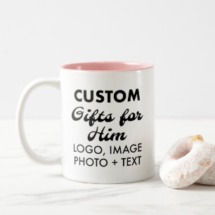 Custom Gifts for Him Pink Two-Tone Mug 11oz.