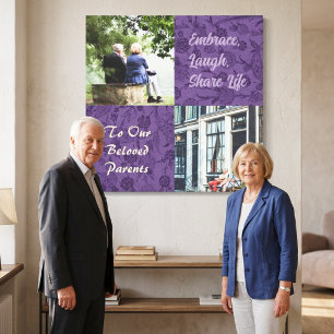 Custom Gifts for Older Parents Couples Violet Canvas Print