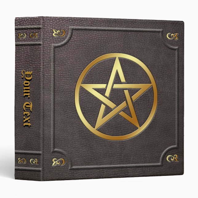Custom Gilded Pentacle Book of Shadows Binder (Front/Spine)