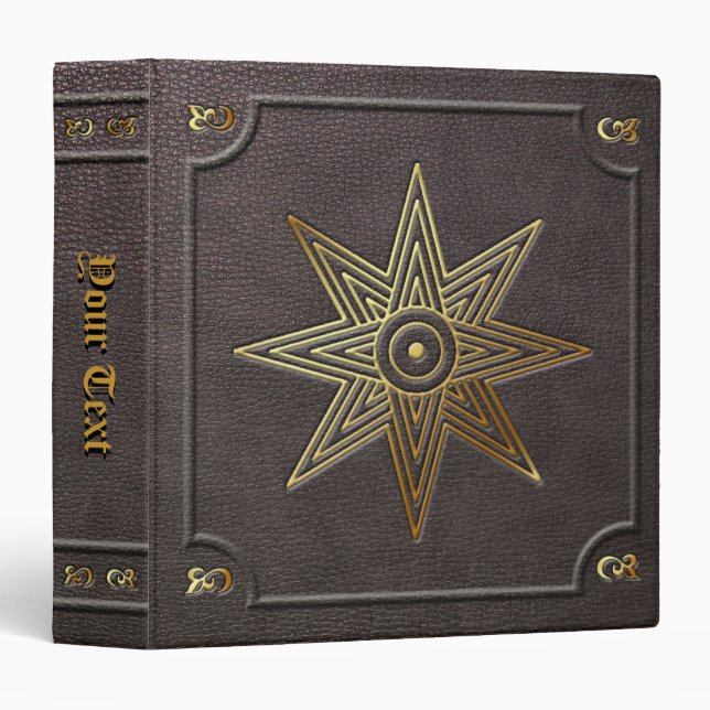 Custom Gilded Star of Ishtar Book of Shadows Binder (Front/Spine)