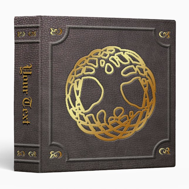 Custom Gilded World Tree Book of Shadows Binder (Front/Spine)
