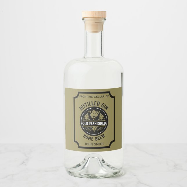 Custom Gin Bottle Liquor Bottle Label (Front)