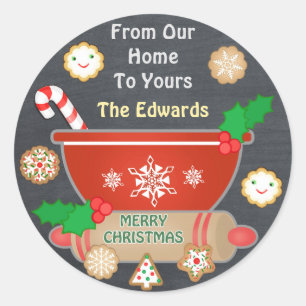 Custom Gingerbread Christmas Chalkboard Stickers