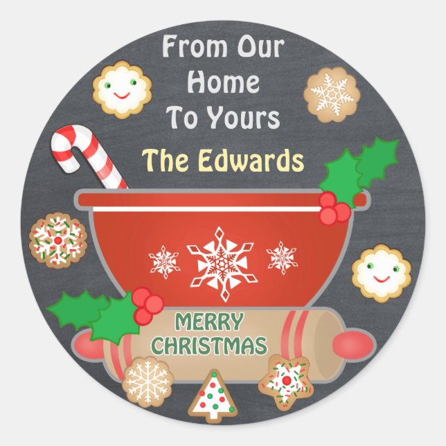 Custom Gingerbread Christmas Chalkboard Stickers (Front)