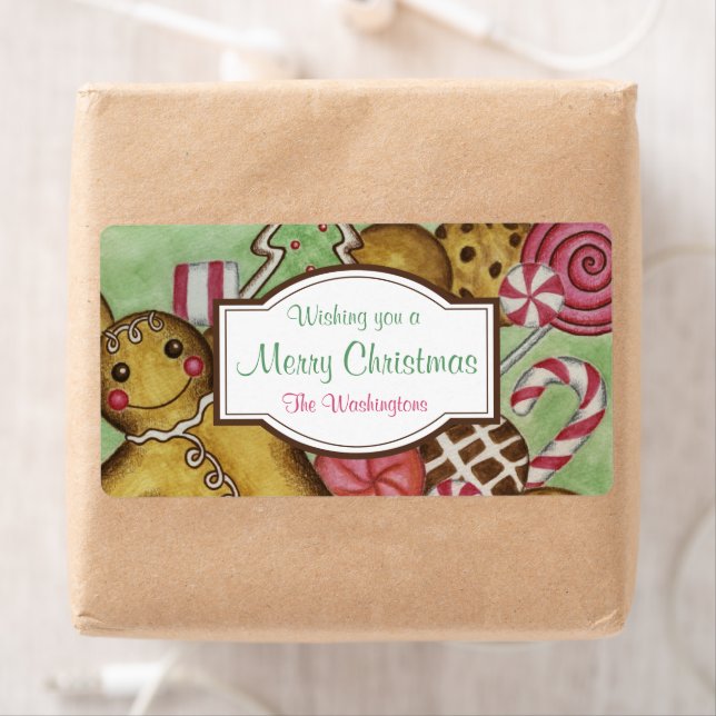 Custom Gingerbread Christmas Labels (Insitu)