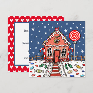 Custom Gingerbread House Christmas Invitation